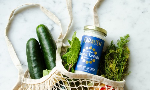 netted bag full of groceries on counter